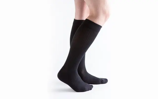 Black knee-high compression socks